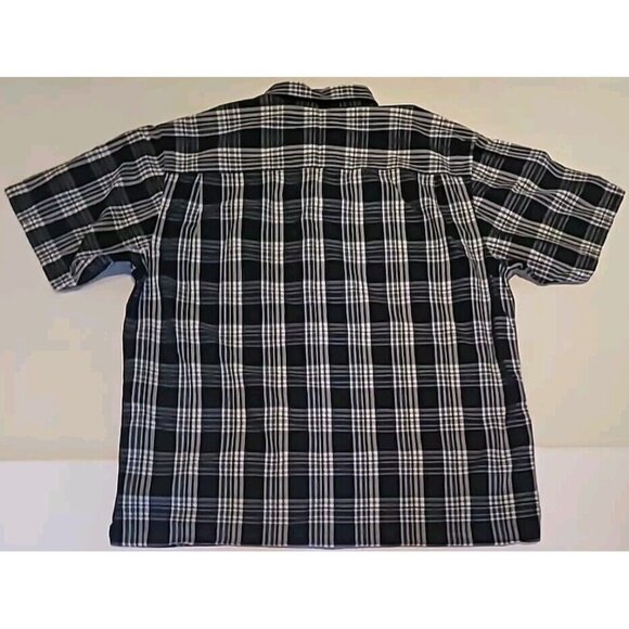 Nautica Jeans Co Men Blue Green Plaid Shirt Short Sleeve Pocket Button Up Sz XL - Picture 4 of 16